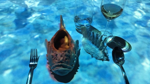 Meeresfrüchte in handgefertigter Fischskulptur beim TastEmotion 2018