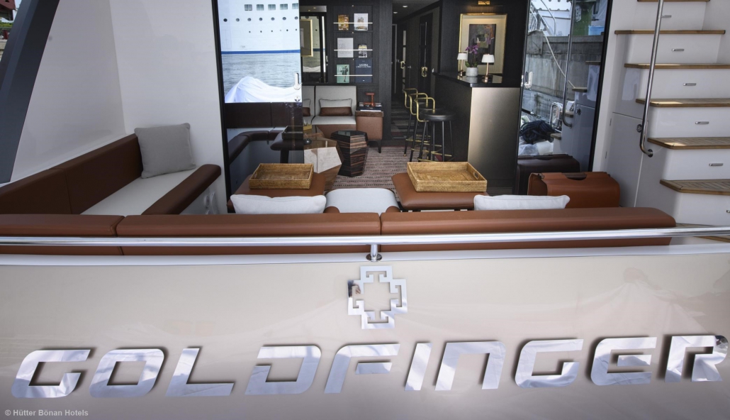 Heck der Goldfinger Yacht