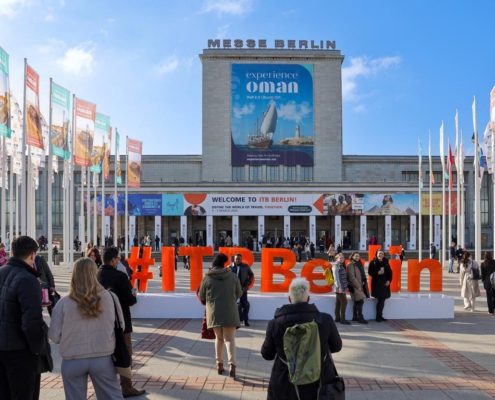 Nordeingang der Messe Berlin zur ITB 2024